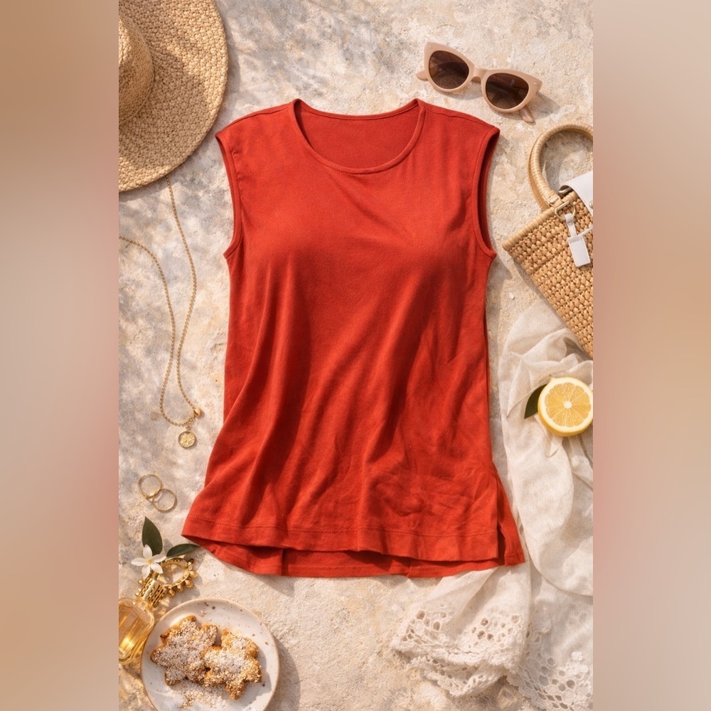 Women's Sleeveless Red Top Size Medium